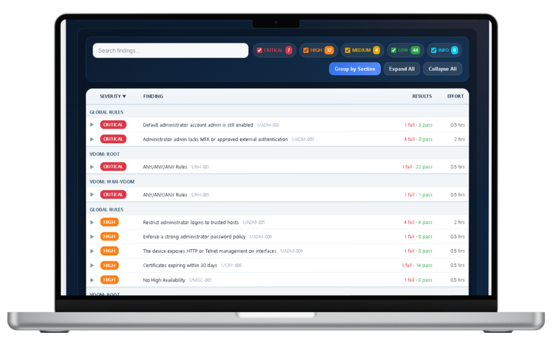 FortiGate audit software for engineers and security reviewers